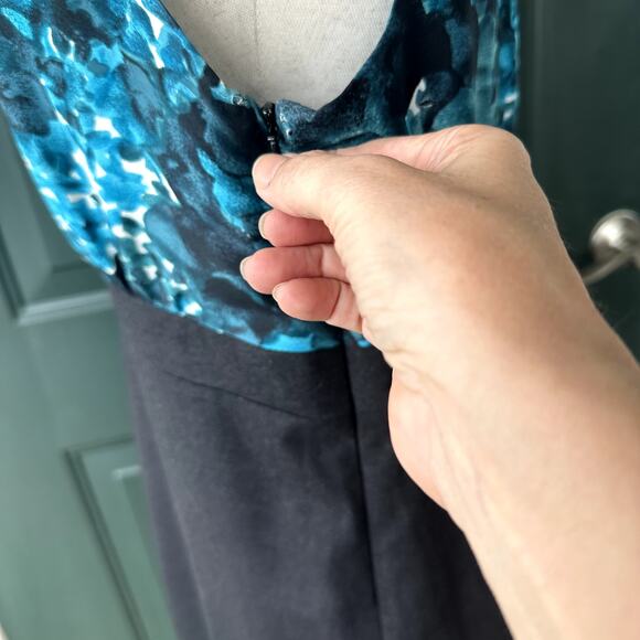 J. Crew Sz 8 Silk & Wool Sheath Dress Empire Waist Pencil Skirt Preppy Cocktail - Picture 4 of 9